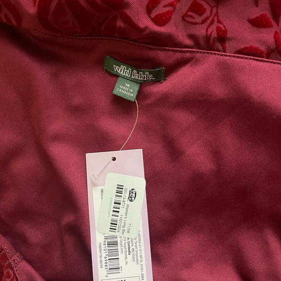 Wild fable long sleeve Flocked mini fit and flare red Off-Shoulder Dress 1X - Picture 3 of 9